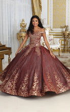 Load image into Gallery viewer, LA Merchandise LA220 Off Shoulder Floral Embroidery Quince Ball Gown - - Dress LA Merchnadise