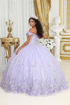 Load image into Gallery viewer, LA Merchandise LA225 Glitter Floral Applique Quinceanera Gown - - LA Merchandise