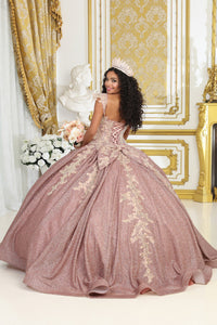 LA Merchandise LA229 Mauve Glitter Quinceanera Corset Ball Gown - - LA Merchandise