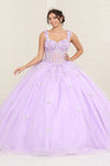 Load image into Gallery viewer, LA Merchandise LA242 3D Appliqued Glitter Sleeveless Quinceanera Gown - LILAC - LA Merchandise