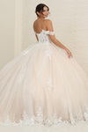 Load image into Gallery viewer, LA Merchandise LA253B Ivory/Nude Floral Bridal Ball Gown - - LA Merchandise