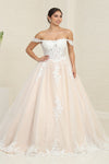 Load image into Gallery viewer, LA Merchandise LA253B Ivory/Nude Floral Bridal Ball Gown - IVORY NUDE - LA Merchandise