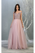 Load image into Gallery viewer, LA Merchandise LA7864 Lace-Up Back A-line Formal Sequin Gown - MAUVE - Dress LA Merchandise