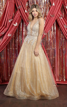 Load image into Gallery viewer, LA Merchandise LA7927 Embroidered Bodice Pageant Gown - GOLD - LA Merchandise