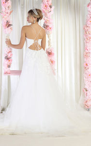 LA Merchandise LA7967 A-line Embroidered Wedding Dress - - LA Merchandise