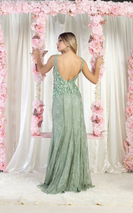 LA Merchandise LA7976 Embroidered Evening Gown - - Dress LA Merchandise