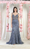 Load image into Gallery viewer, LA Merchandise LA7982 Embroidered Special Occasion Gown - DUSTY BLUE - Dress LA Merchandise