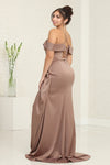 Load image into Gallery viewer, LA Merchandise LA7990 Simple Off-Shoulder Satin Bridesmaids Dress - - Dress LA Merchandise
