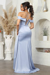 Load image into Gallery viewer, LA Merchandise LA7990 Simple Off-Shoulder Satin Bridesmaids Dress - - Dress LA Merchandise
