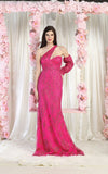 Load image into Gallery viewer, LA Merchandise LA7997 One Shoulder Special Occasion Dress - FUCHSIA - Dress LA Merchandise