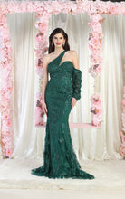 Load image into Gallery viewer, LA Merchandise LA7997 One Shoulder Special Occasion Dress - HUNTER GREEN - Dress LA Merchandise