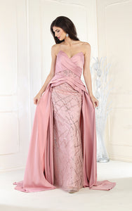 LA Merchandise LA8001 Strapless Red Carpet Gown - ROSE GOLD - Dress LA Merchandise