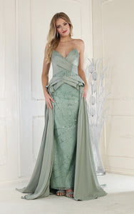 LA Merchandise LA8001 Strapless Red Carpet Gown - SAGE - Dress LA Merchandise