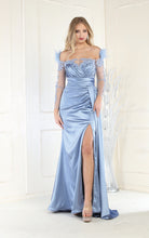 Load image into Gallery viewer, LA Merchandise LA8002 Ruched Formal Evening Gown - DUSTY BLUE - Dress LA Merchandise