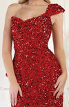 Load image into Gallery viewer, LA Merchandise LA8003 Sequined One Shoulder Prom Gown - - Dress LA Merchandise
