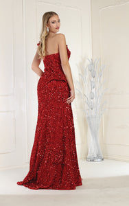 LA Merchandise LA8003 Sequined One Shoulder Prom Gown - - Dress LA Merchandise