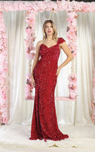 Load image into Gallery viewer, LA Merchandise LA8003 Sequined One Shoulder Prom Gown - FUCHSIA - Dress LA Merchandise