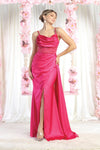 Load image into Gallery viewer, LA Merchandise LA8020 Spaghetti Strap Cowl Neck Draped Prom Dress - FUCHSIA - Dress LA Merchandise