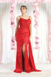 Load image into Gallery viewer, LA Merchandise LA8020 Spaghetti Strap Cowl Neck Draped Prom Dress - RED - Dress LA Merchandise