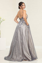 Load image into Gallery viewer, LA Merchandise LA8035 Charcoal/Nude Embellished beaded Evening Gown - - Dress LA Merchandise