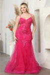 Load image into Gallery viewer, LA Merchandise LA8039 Embellished Sleeveless Gala Gown - FUCHSIA - Dress LA Merchandise
