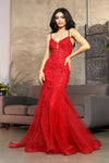 Load image into Gallery viewer, LA Merchandise LA8039 Embellished Sleeveless Gala Gown - RED - Dress LA Merchandise