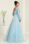 Load image into Gallery viewer, LA Merchandise LA8042 Dusty Blue Long Sleeve Mother of Bride Gown - - Dress LA Merchandise