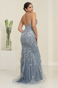 LA Merchandise LA8047 Floral Beaded Sleeveless Formal Gala Gown - - Dress LA Merchandise