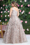 Load image into Gallery viewer, LA Merchandise LA8057 One Shoulder Floral A-Line MOB Semi Ball Gown - - Dress LA Merchandise