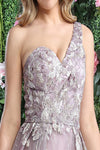 Load image into Gallery viewer, LA Merchandise LA8057 One Shoulder Floral A-Line MOB Semi Ball Gown - - Dress LA Merchandise