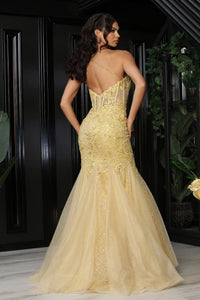 LA Merchandise LA8059 Corset Embroidered Prom Mermaid Evening Dress - - Dress LA Merchandise