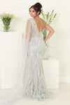Load image into Gallery viewer, LA Merchandise LA8066 Beaded Red-Carpet Sheer Overlay Long Gown - - Dress LA Merchandise