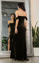 Load image into Gallery viewer, LA Merchandise LA8069 Cowl Neck Velvet Off Shoulder Holidays Gown - - Dress LA Merchandise