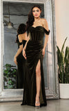 Load image into Gallery viewer, LA Merchandise LA8069 Cowl Neck Velvet Off Shoulder Holidays Gown - - Dress LA Merchandise