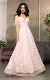 Load image into Gallery viewer, LA Merchandise LA8070 Glitter A-line Strappy Back Pageant Gown - BLUSH - Dress LA Merchandise