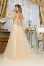 Load image into Gallery viewer, LA Merchandise LA8073 Removable Sleeves A-Line Tulle Semi Ball Gown - - Dress LA Merchandise