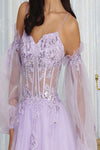 Load image into Gallery viewer, LA Merchandise LA8073 Removable Sleeves A-Line Tulle Semi Ball Gown - - Dress LA Merchandise