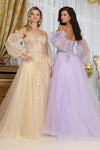 Load image into Gallery viewer, LA Merchandise LA8073 Removable Sleeves A-Line Tulle Semi Ball Gown - - Dress LA Merchandise