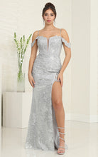 Load image into Gallery viewer, LA Merchandise LA8084 Cold Shoulder Formal Prom Long Gown - SILVER - Dress LA Merchandise