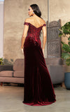Load image into Gallery viewer, LA Merchandise LA8085 Corset Bone Embroidered Velvet Prom Gown - - Dress LA Merchandise