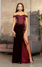 Load image into Gallery viewer, LA Merchandise LA8085 Corset Bone Embroidered Velvet Prom Gown - - Dress LA Merchandise
