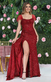 Load image into Gallery viewer, LA Merchandise LA8090 Cowl Neck Sequin Special Occasion Plus Size Gown - BURGUNDY - Dress LA Merchandise
