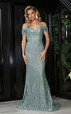 Load image into Gallery viewer, LA Merchandise LA8094 Cold Shoulder Embellished Prom Formal Gown - SAGE - Dress LA Merchandise