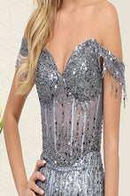 Load image into Gallery viewer, LA Merchandise LA8111 Beaded Off Shoulder Prom Evening Dress - - Dress LA Merchandise