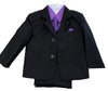Load image into Gallery viewer, LA Merchandise LA8225 Handsome 5 piece Boys Suit Set with Tie &amp; Vest - Black Purple - Boys suits LA Merchandise