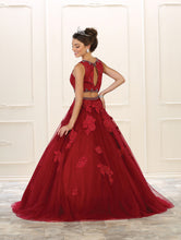 Load image into Gallery viewer, LA Merchandise LA90 Two Piece Floral Embroidery Quince Ball Gown - - LA Merchandise