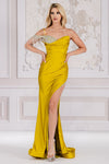 Load image into Gallery viewer, LA Merchandise LAA3017 Sweep Train Fringe Prom Formal Gown - ANTIQUE YELLOW - Dresses LA Merchandise