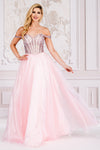 Load image into Gallery viewer, LA Merchandise LAA7040 Corset Bone A-line Strappy Back Prom Gown - PINK - Dress LA Merchandise