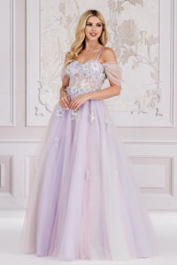 LA Merchandise LAA7044 A-line Multi Color Corset Pageant Formal Gown - - Dress LA Merchandise