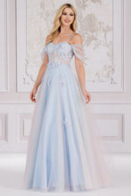 Load image into Gallery viewer, LA Merchandise LAA7044 A-line Multi Color Corset Pageant Formal Gown - BABY BLUE - Dress LA Merchandise